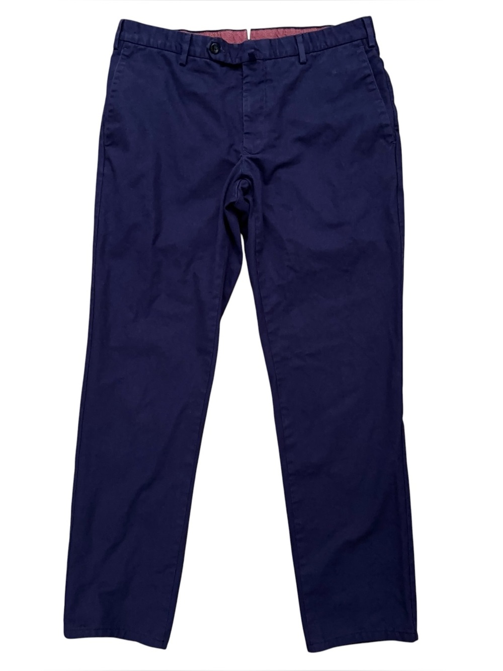 Incotex Chino Pants Mens EU 48 US 32 Dress Slim Fit Flat Front Stretch Navy Blue